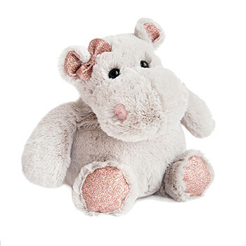 Игрушка мягкая Histoire Dours Гиппопотам девочка цвет серый в подарочной коробке