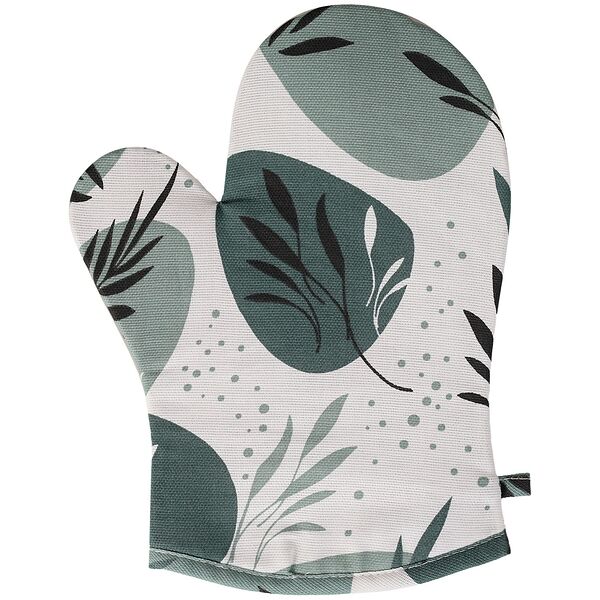 Прихватка-рукавица кухонная большая Папоротник, рогожка, хлопок, в ассортименте