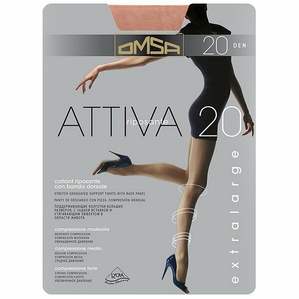 Колготки Omsa Attiva 20 den размер 5, daino/загар