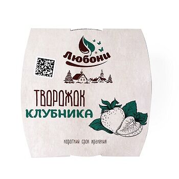 Десерт творожно-молочный ЛЮБОНИ Творожок с клубникой 6,2%, без змж