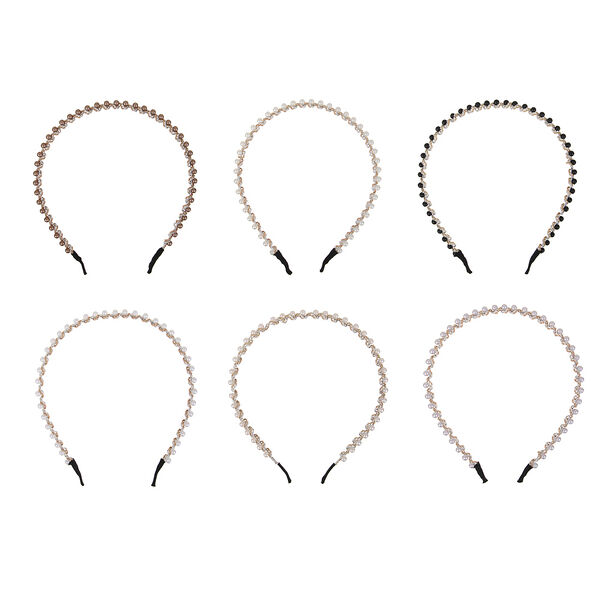 Юниlook ободок для волос, 0,5см, пластик, металл, 6 цветов, acs-67