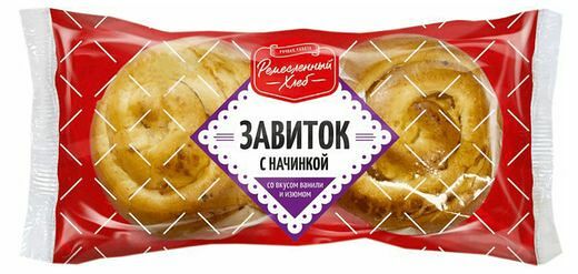 Сдоба Ремесленный Хлеб Завиток со вкусом ванили и изюмом, 2*60 г