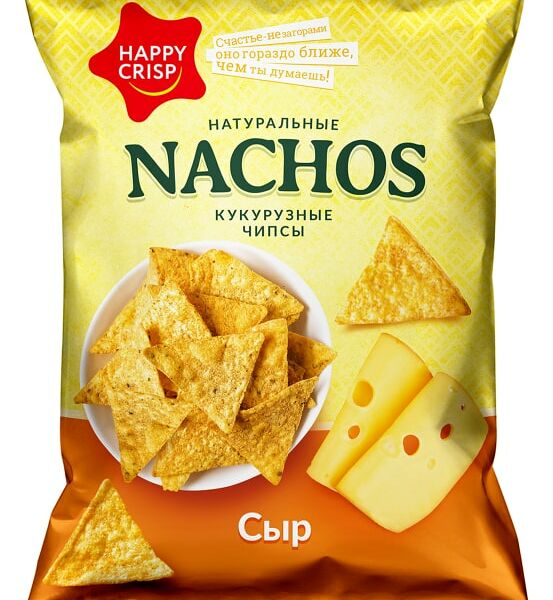 Чипсы Happy Crisp кукурузные Nachos Сыр 75г