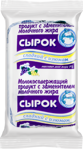

Сырок творожный Снеговичок с изюмом 9% 90 г