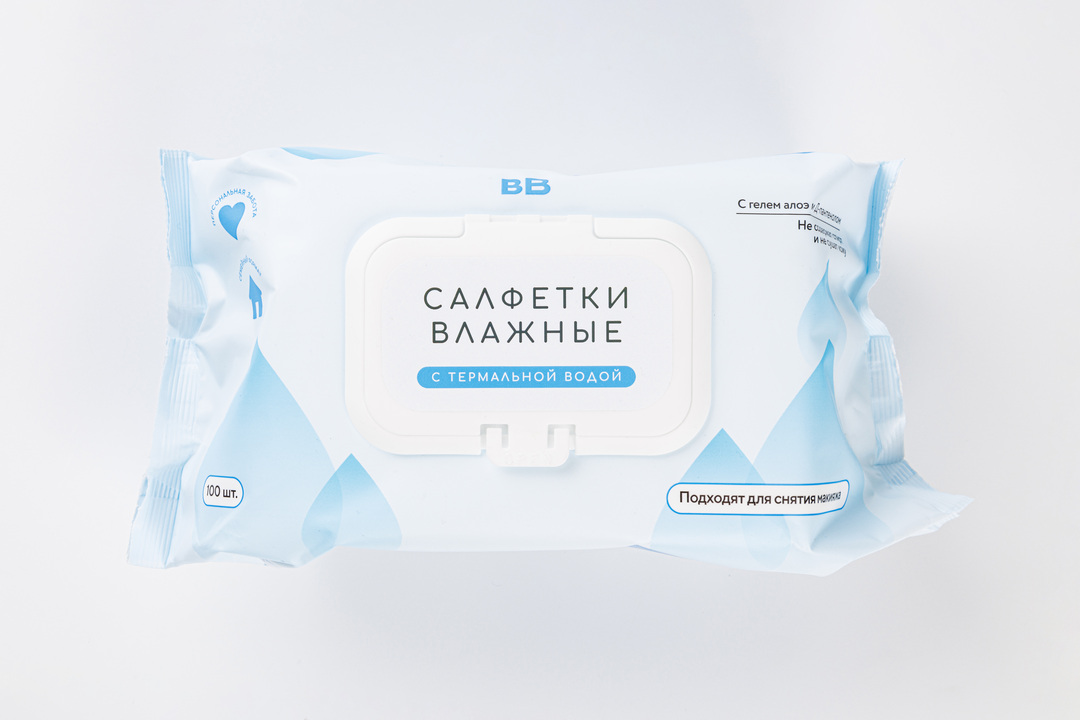 

ВкусВилл Салфетки влажные гигиенические с термальной водой 100 шт