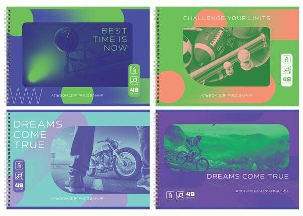 Альбом для рисования BG Мечты сбываются А4 на гребне, 48 л 1 шт. в ассорт.