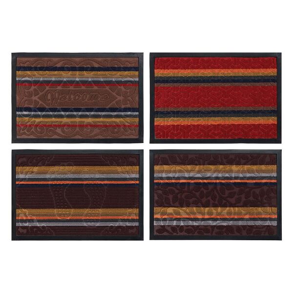 Vetta коврик придверный, ворсовый с резиновой каймой, 40x60 см, яркая полоска, 4 дизайна