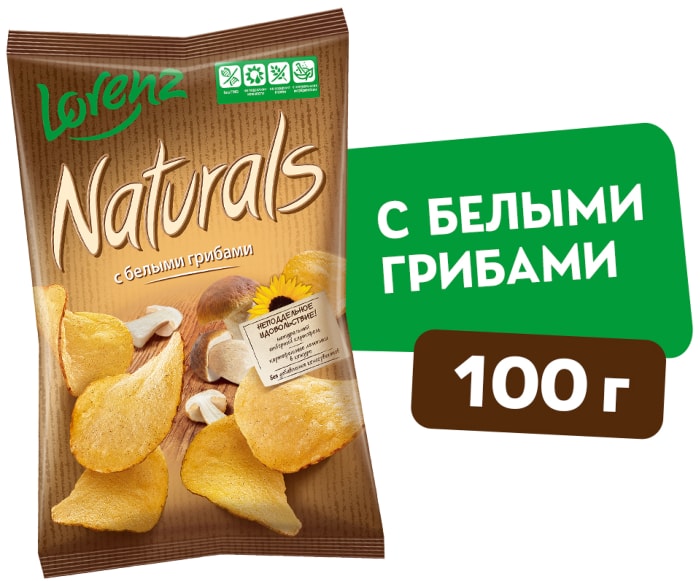 

Чипсы картофельные Lorenz Naturals с белыми грибами 100 г