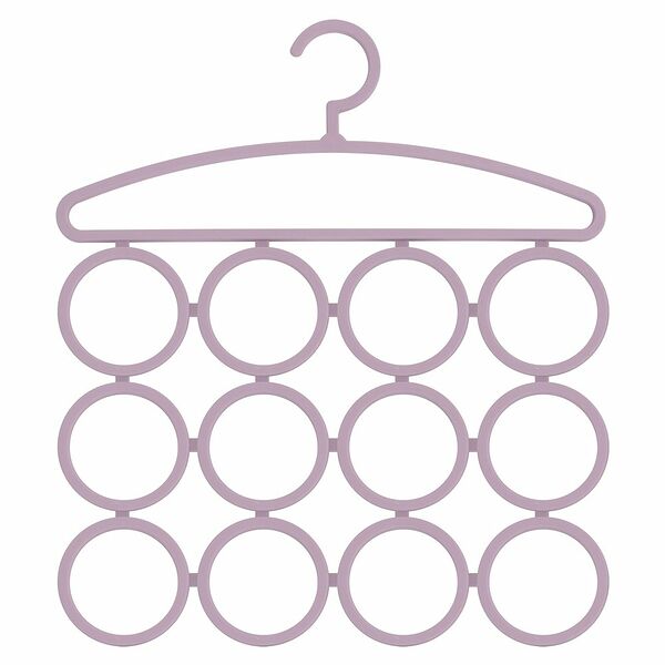 Вешалка для шарфов и платков, 12 колец, пластик, в ассортименте, 46.3х29.6 см