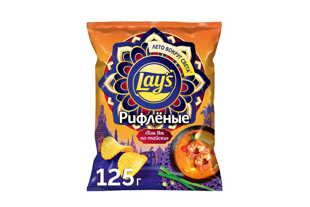

Картофельные чипсы Lay's рифленые Том Ям по-тайски 125 г