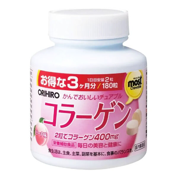 Orihiro Коллаген таблетки жевательные со вкусом персика 180 шт