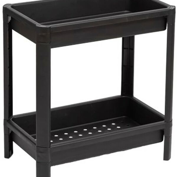 Этажерка Violet Vikea широкая 2-х ярусная черная