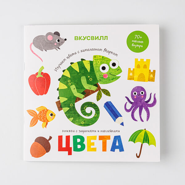 Книжка с наклейками Изучаем цвета