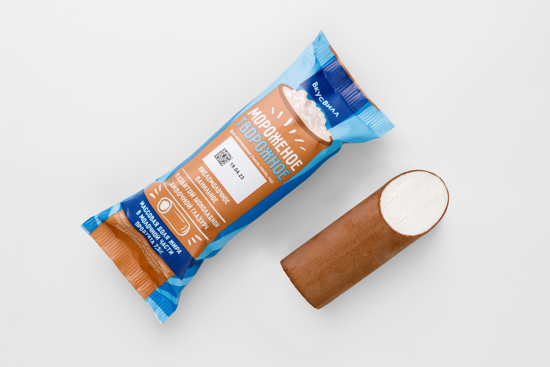 

Мороженое творожное ВкусВилл трубочка 80 г