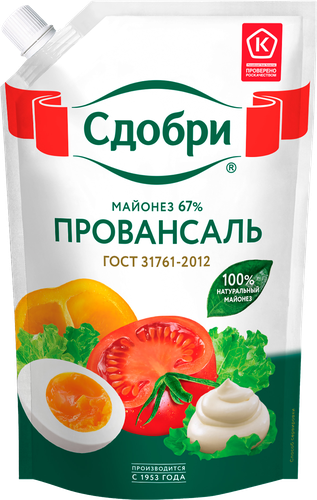 

Майонез Сдобри Провансаль 67% 350 г