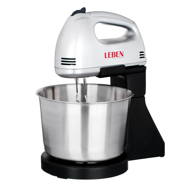 Миксер кухонный Leben 100 вт 7 скоростей, 4 насадки, металлическая чаша 2 л