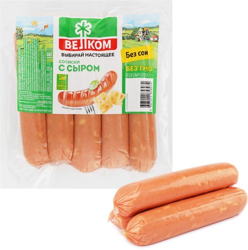 

Сосиски Велком с сыром 450 г
