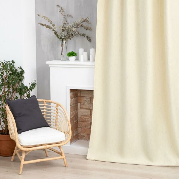 Штора портьерная Этель Классика, 130х300 см, рогожка, бежевый