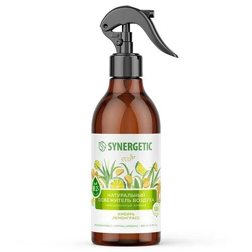 Освежитель воздуха Synergetic Имбирь и лемонграсс гипоаллерг 380мл