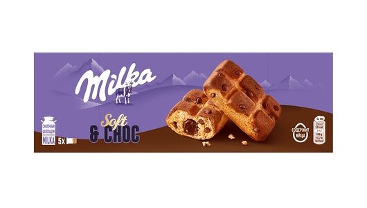 Пирожное бисквитное MILKA BISCUITS Милка с шоколадной начинкой и кусочками молочного шоколада, 175 г