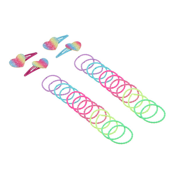 Юниlook набор детских аксессуаров для волос 14пр: резинки d3,5см 12шт, заколки 4,8см 2шт ассортимент