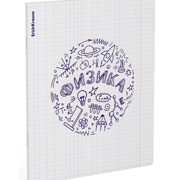 Тетрадь общая ErichKrause Chaos Физика с пластиковой обложкой в клетку А5, 48 л