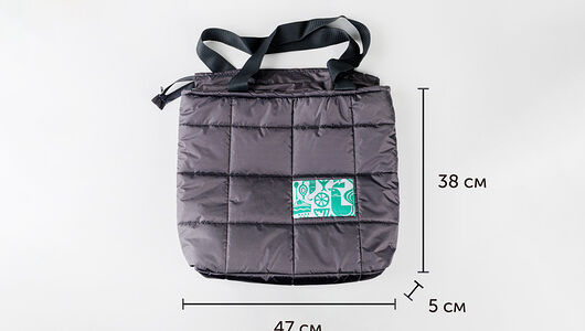 Сумка серая дутая 