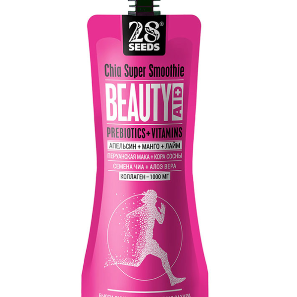 Супер-смузи Чиа 28 SEEDS BEAUTY Апельсин-Манго-Лайм с коллагеном и пребиотиками 250 гр