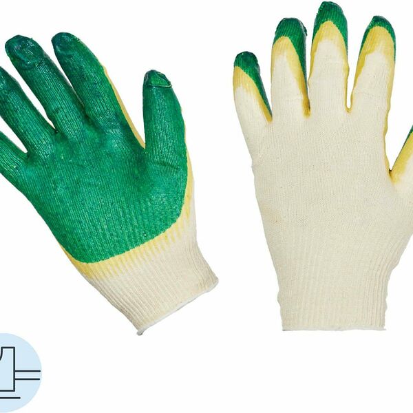 Перчатки защитные трикотажные с дв латекс заливкой арт.ct25l2 13кл 10пар/уп