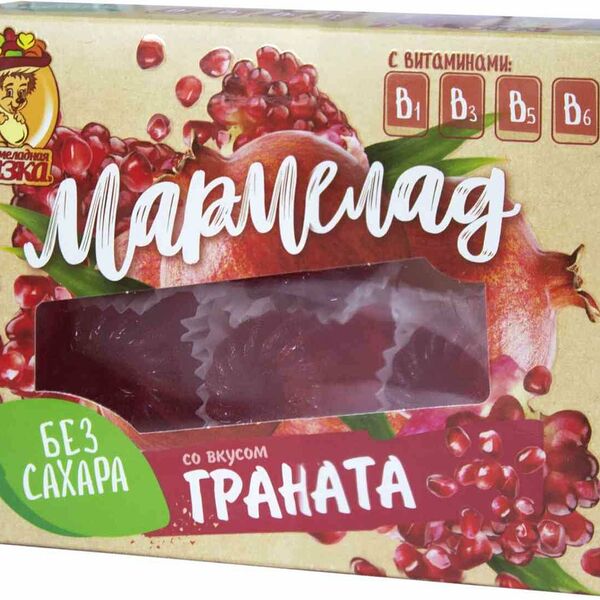 Мармелад желейный формовой на фруктозе Мармеладная сказка с гранатом