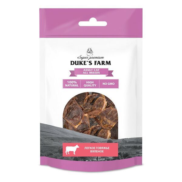 Лакомство для кошек DUKE'S FARM Говяжье легкое вяленое 30г