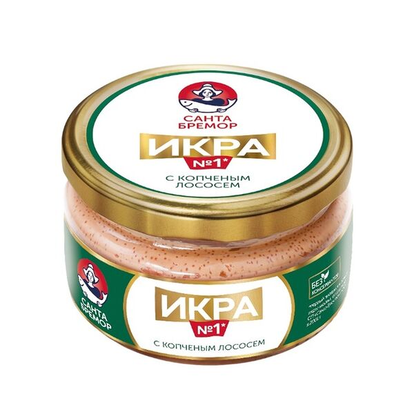 Икра деликатесная Санта Бремор с копченым лососем 180 г