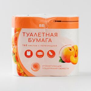 Бумага туалетная "Персик", 3 слоя, 4 рулона