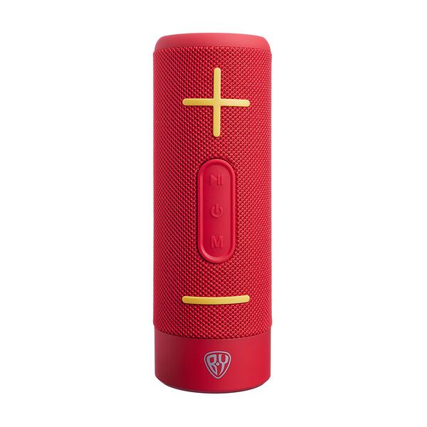 By колонка беспроводная storm 10вт, 1800мач, bt5.0, usb, micro-sd, aux, тканевый корпус, красный