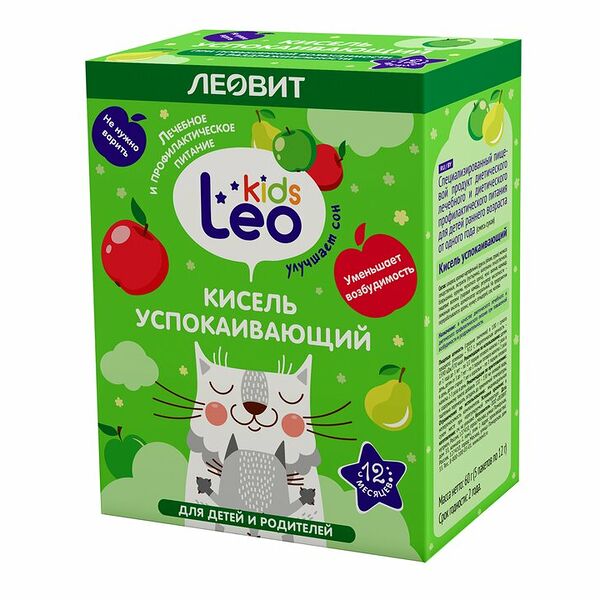 Кисель Леовит Leo Kids успокаивающий от 1 года 12 г 5 шт