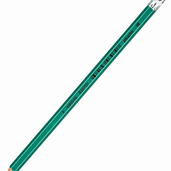 Карандаш чернографитный Attache плаcтик, с ластиком, HB, зеленый корпус