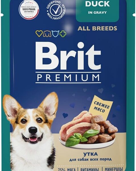 Влажный корм для собак Brit для всех пород Утка 85г