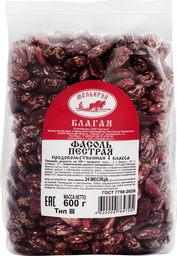 

Фасоль пестрая Мелькруп 600 г