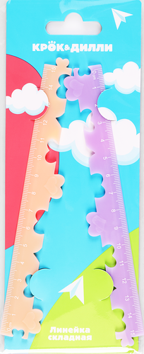 Линейка КРОК&ДИЛЛИ фигурная, 15см