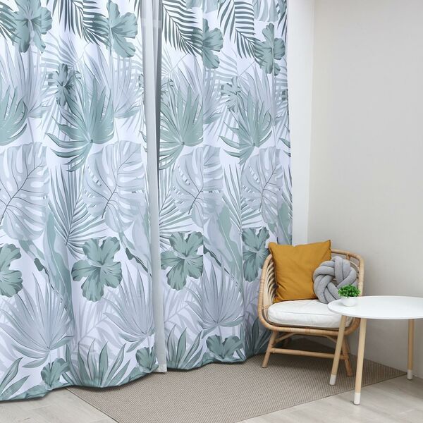 Комплект штор Этель Tropics, 2 шт, 145х260 см, габардин, 100% п/э, зеленый