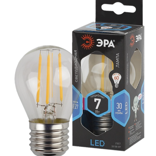 Лампа светодиодная Эра F-LED P45-7W-840-E27 белый свет