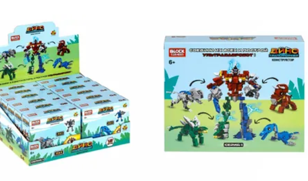Конструктор 1Toy Blockformers Дино-трансформеры, 1 шт в ассортименте