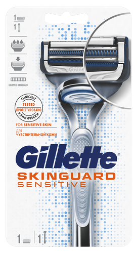 

Станок для бритья с кассетой Gillette Skinguard Sensitive 1 шт.ука + 1 кассета