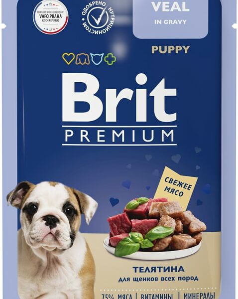 Влажный корм для щенков Brit Premium Телятина 85г