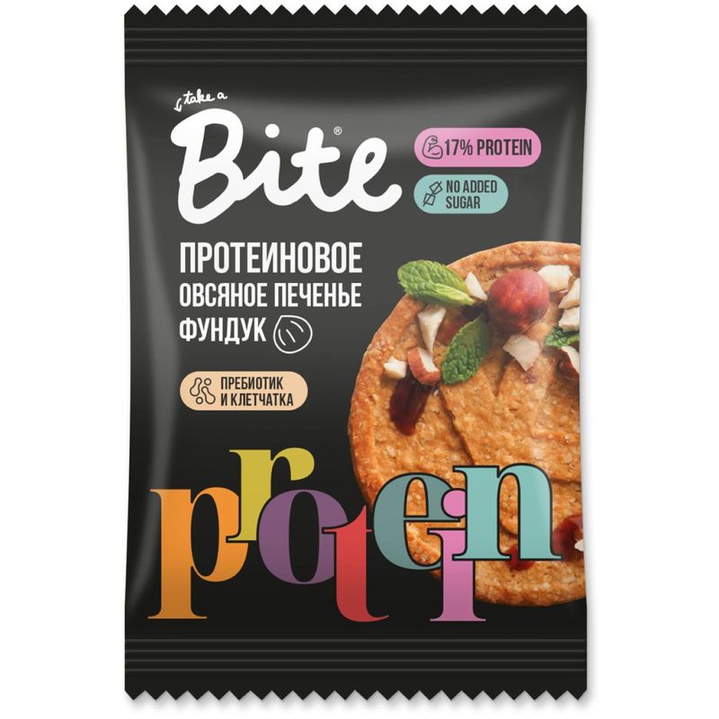 

Печенье Take A Bite овсяное протеиновое с фундуком 69 г