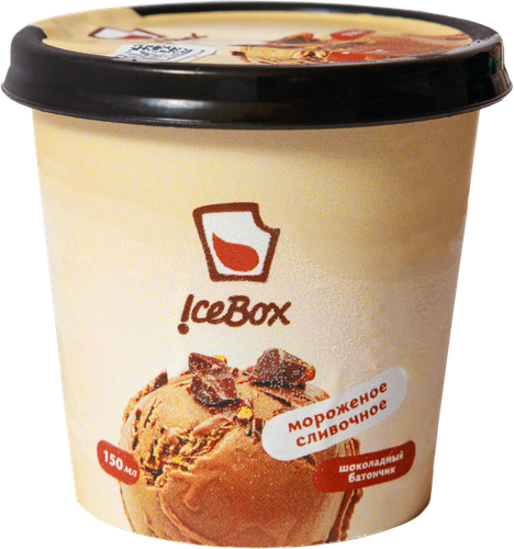 

Мороженое ICE BOX Шоколадный батончик сливочное 7,3%, без змж, картонный стакан, 65 г