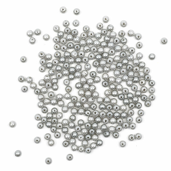 Бусины круглые, пластик, 6мм, 25гр Astra&Craft(001 NL белый)