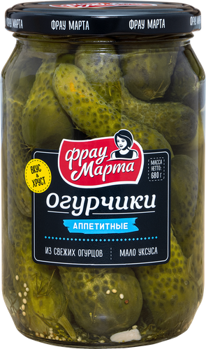 

Огурцы Фрау Марта маринованные 680 г