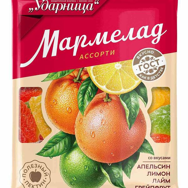 Мармелад Ударница Апельсин-лимон-грейпфрут-лайм 275 г