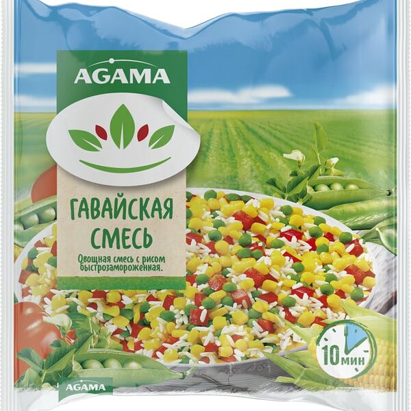 Смесь овощная Agama Гавайская быстрозамороженная 400г